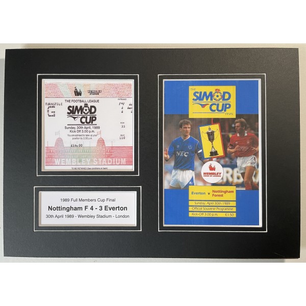 1989 Full Members Cup Final Nottingham Forest A4 Photo Programme Ticket Display