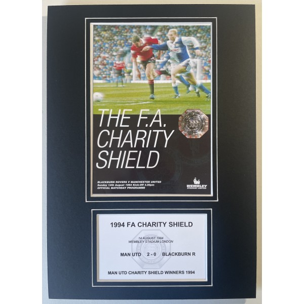 1994 FA Charity Shield A4 Photo Match Programme Football Display Man United