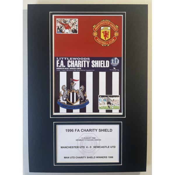 1996 FA Charity Shield A4 Photo Match Programme Football Display Manchester Utd