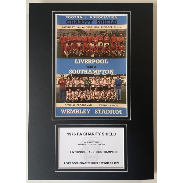 1976 FA Charity Shield A4 Photo Match Programme Display Football Liverpool LFC