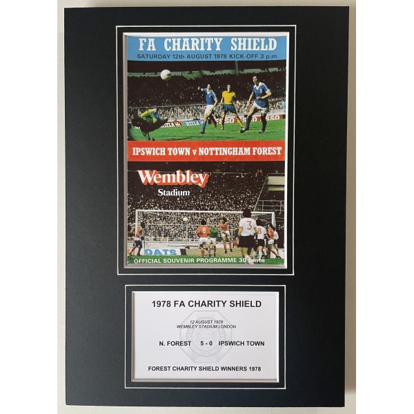 1978 FA Charity Shield A4 Photo Match Programme Display Nottingham Forest