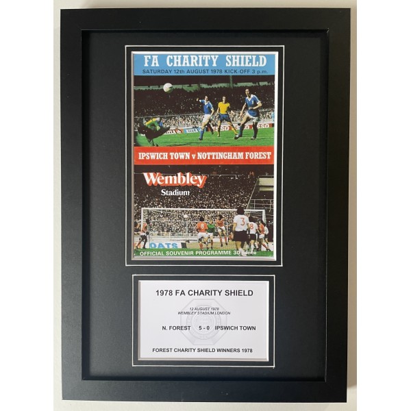 1978 FA Charity Shield A4 Photo Match Framed Programme Display Nottingham Forest