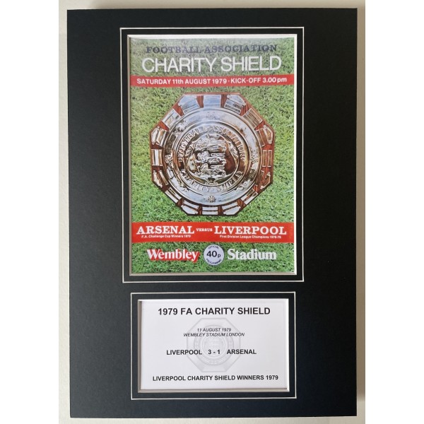 1979 FA Charity Shield A4 Photo Match programme Football Display Liverpool LFC
