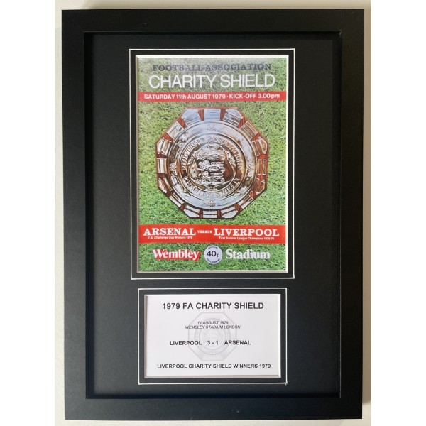 1979 FA Charity Shield A4 Photo Match Framed programme Football Display Liverpool LFC