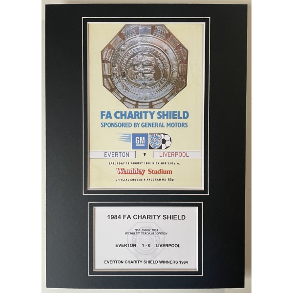 1984 FA Charity Shield A4 Photo Match Programme Football Display Everton EFC
