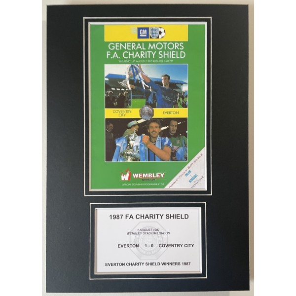 1987 FA Charity Shield A4 Photo Match Programme Football Display Everton EFC