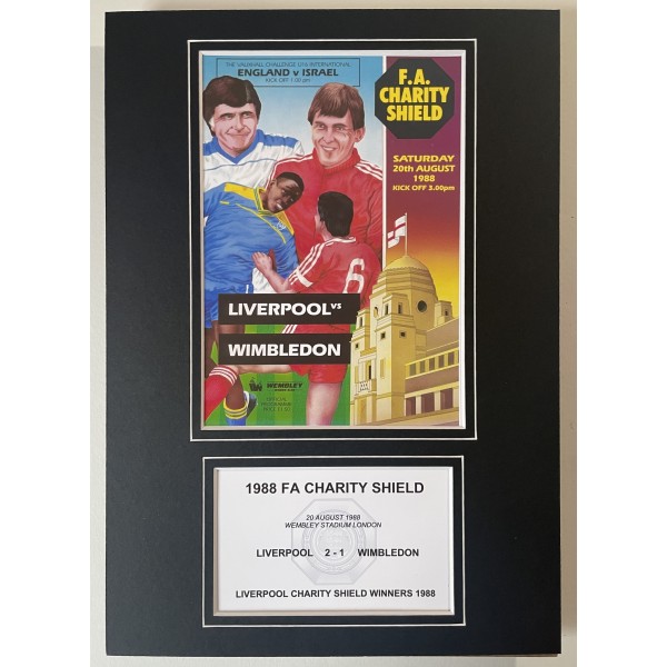 1988 FA Charity Shield A4 Photo Match Programme Football Display Liverpool LFC
