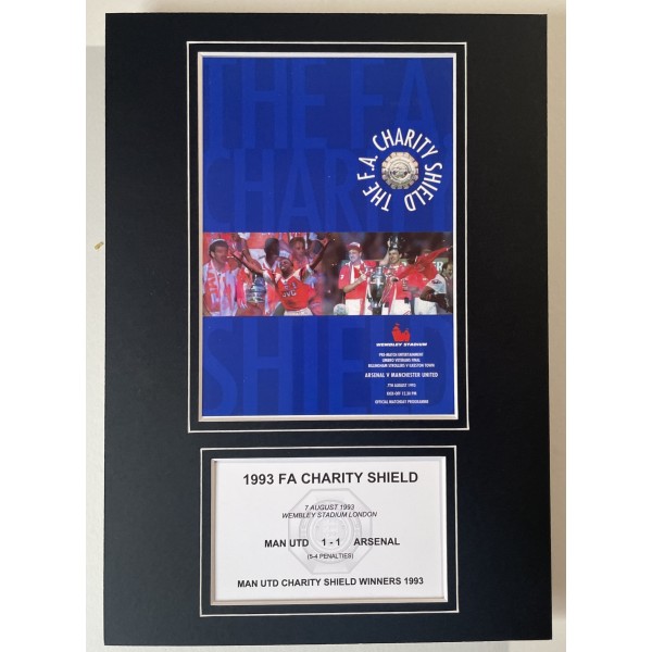 1993 FA Charity Shield A4 Photo Match Programme Football Display Man United