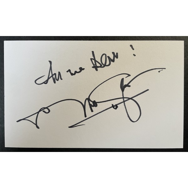 Frank Worthington Signed Autograph White Index Card Bolton Leicester Football