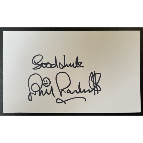 Phil Parkes Signed Autograph White Index Card QPR West Ham Utd Football COA
