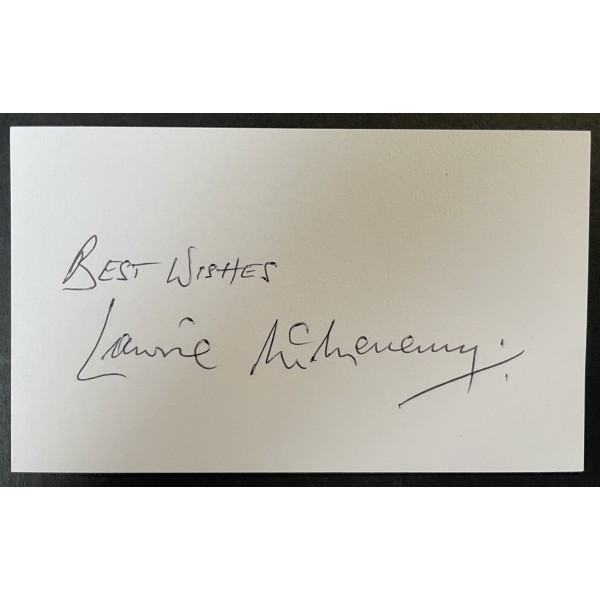 Lawrie McMenemy Signed Autograph White Index Card Southampton Football COA