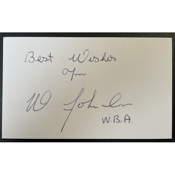 Willie Johnston Signed Autograph White Index Card Rangers West Brom Football COA
