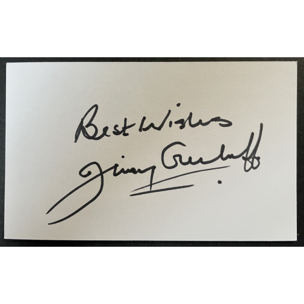 Jimmy Greenhoff Signed Autograph White Index Card Stoke City Man Utd Football