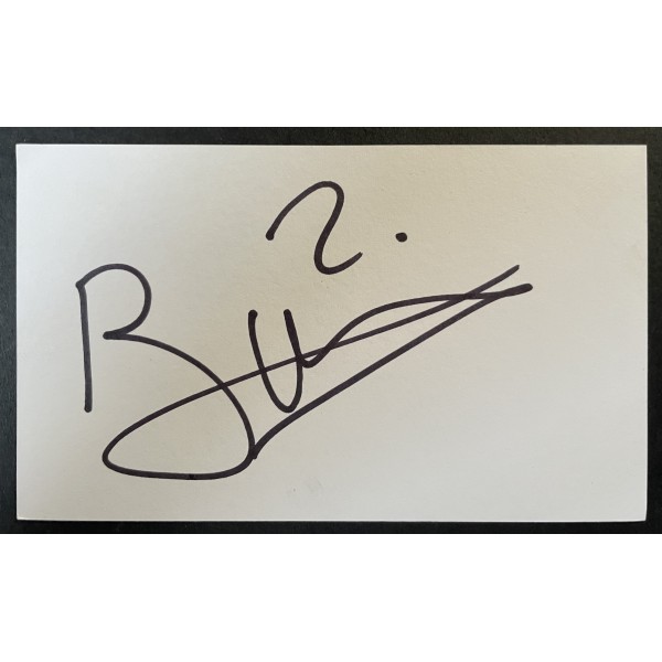 Wilfried Bony Signed Autograph White Index Card Swansea Man City Football COA
