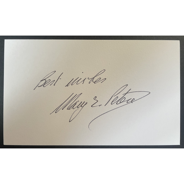 Mary Peters Signed Autograph White Index Card Olympic Athletics Pentathlon COA
