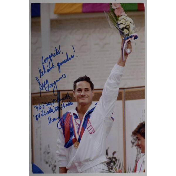 Greg Louganis Signed Autograph 12x8 Photo Olympic Diver Inscription COA AFTAL Greg Louganis Signed Autograph 12x8 Photo Olympic Diver Inscription COA AFTAL