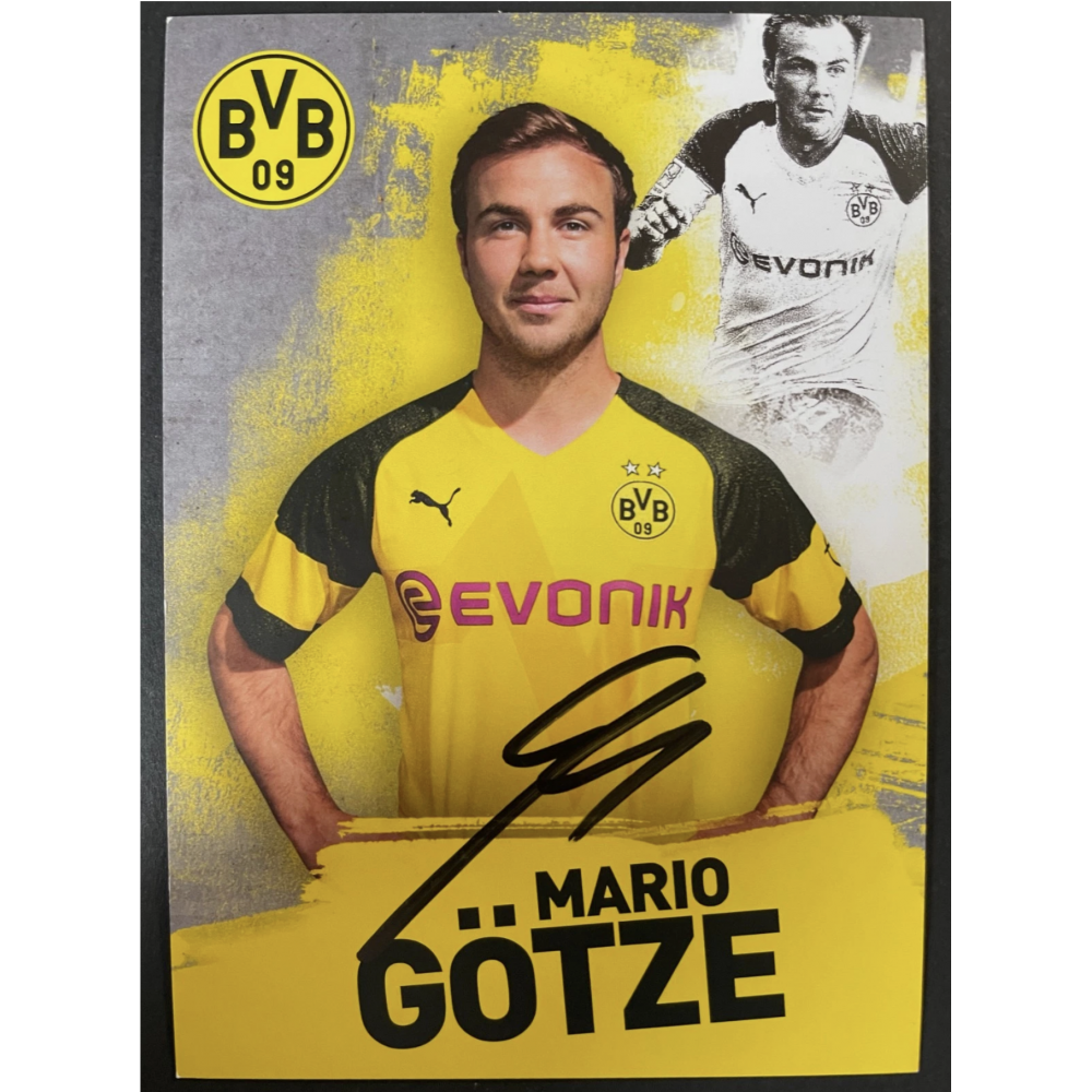Mario Gotze Signed Official Autograph 6x4 Photo Club Card Borussia