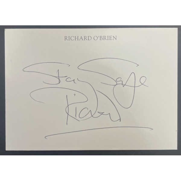 Richard O'Brien Signed Autograph Official Index Card Crystal Maze Rocky Horror