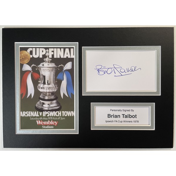 Brian Talbot Signed Autograph A4 photo display Ipswich Town FA Cup Final 1978 Perfect Gift Memorabilia	