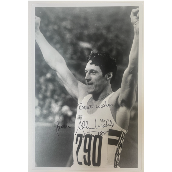 Allan Wells Signed Autograph 8x6 photo Olympics Athletics Moscow 1980 COA