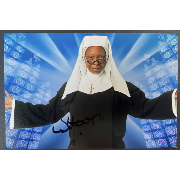 Whoopi Goldberg Signed Autograph Signature 6x4 photo Sister Act Film Actress COA Whoopi Goldberg Signed Autograph Signature 6x4 photo Sister Act Film Actress COA