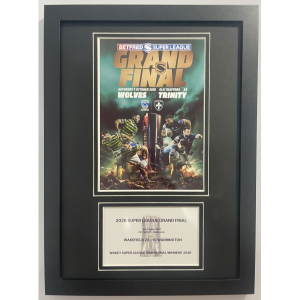 2026 Super League Grand Final Rugby League Wakefield A4 FRAMED Photo Programme Display