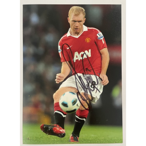 Paul Scholes Signed Autograph 7x5 photo Man Utd Football NEW LOW PRICE SMUDGED