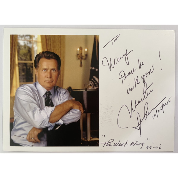 Martin Sheen Signed Official Autograph Photo West Wing TV Inscription Dedicated
