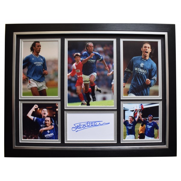 Mark Hateley Signed Framed Autograph 16x12 photo display Rangers Football COA Perfect Gift Memorabilia	