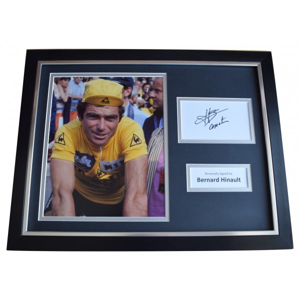 Bernard Hinault Signed Framed Photo Autograph 16x12 display Cycling AFTAL & COA Perfect Gift Memorabilia