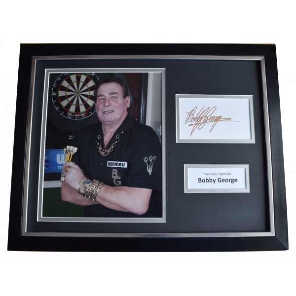 Bobby George Signed Framed Photo Autograph 16x12 display Darts Sport AFTAL & COA Perfect Gift Memorabilia