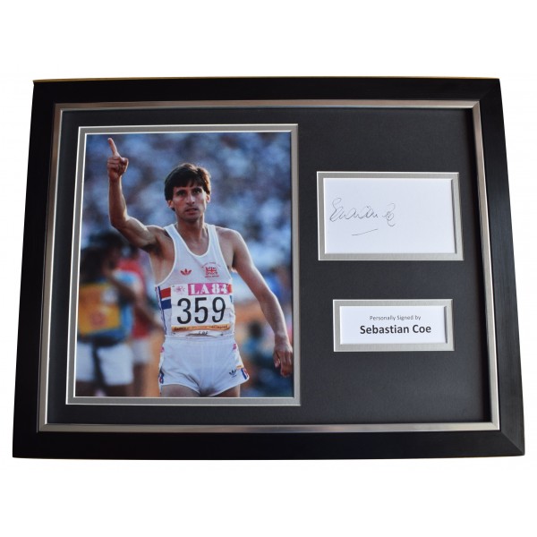 Sebastian Coe Signed Framed Photo Autograph 16x12 display Olympic Athletics COA Perfect Gift Memorabilia