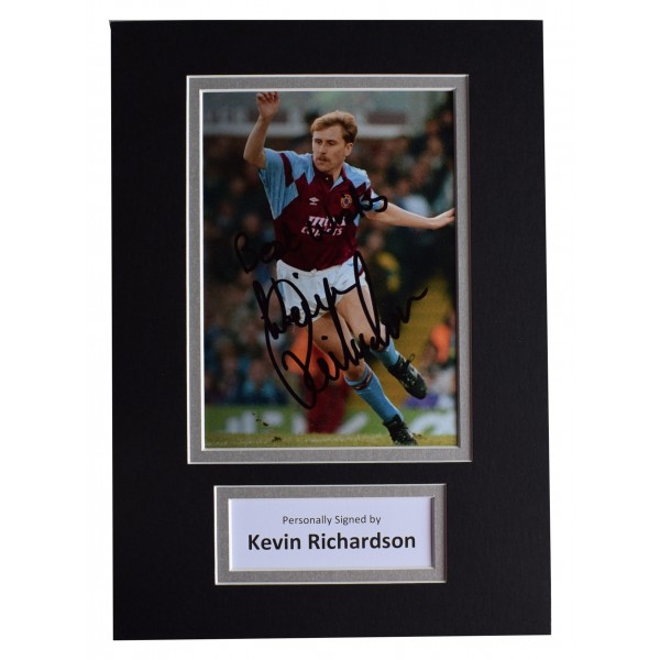 Kevin Richardson Signed Autograph A4 photo display Aston Villa AFTAL COA Perfect Gift Memorabilia