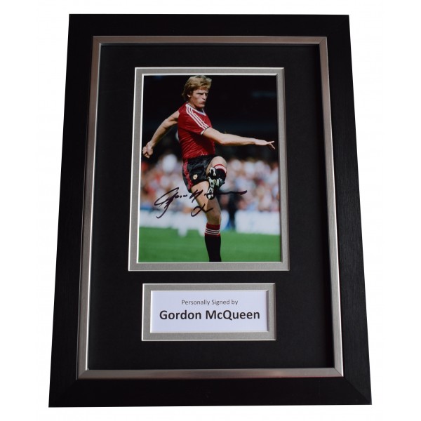 Gordon McQueen Signed A4 Framed Autograph Photo Display Manchester United COA Perfect Gift Memorabilia