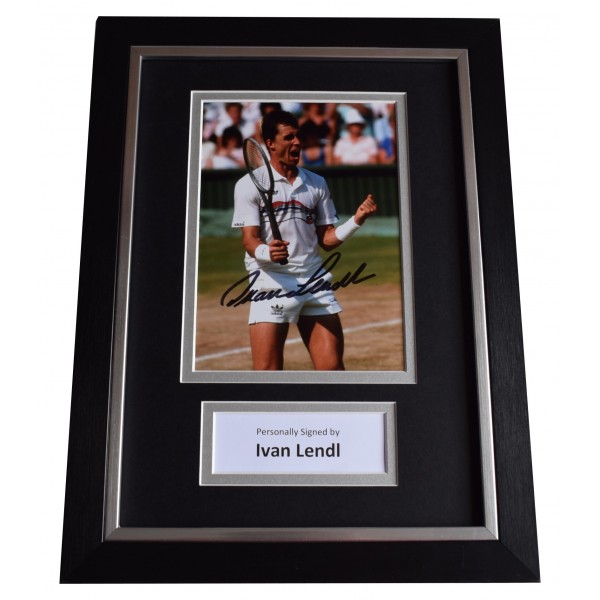 Ivan Lendl Signed A4 Framed Autograph Photo Display Tennis Sport AFTAL COA  Perfect Gift Memorabilia