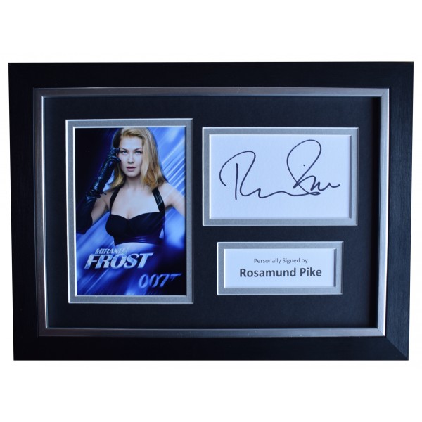 Rosamund Pike Signed A4 Framed Autograph Photo Display James Bond Film AFTAL COA Perfect Gift Memorabilia