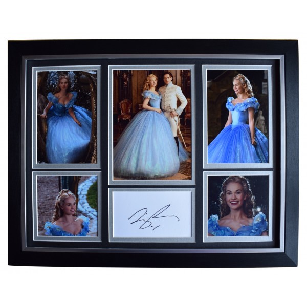 Lily James Signed Autograph 16x12 framed photo display Disney Cinderella Film Perfect Gift Memorabilia