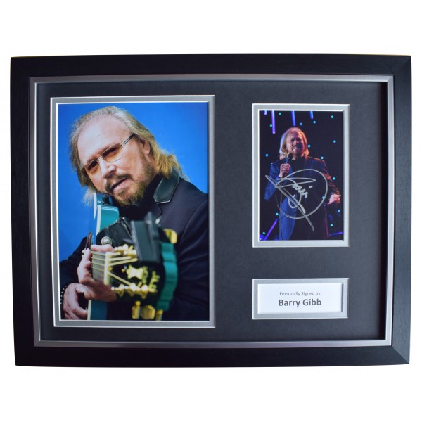Barry Gibb Signed Autograph 16x12 framed photo display BeeGees Music AFTAL & COA  Perfect Gift Memorabilia