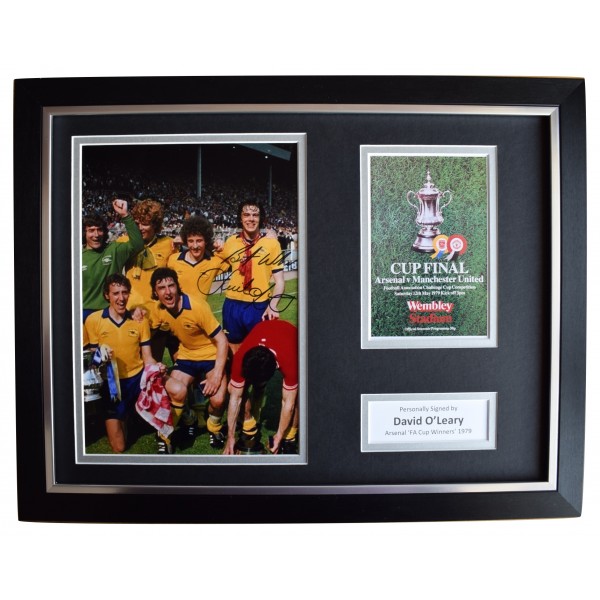 David O'Leary Signed Autograph 16x12 framed photo display Arsenal FA Cup 1979 Perfect Gift Memorabilia		