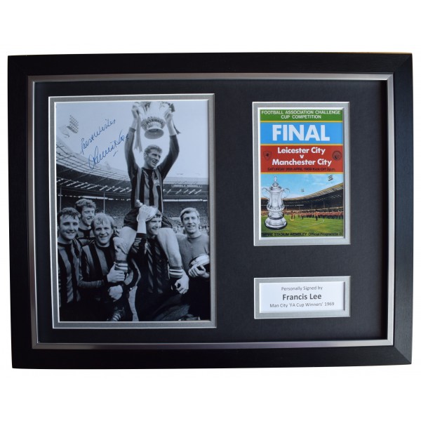 Francis Lee Signed Autograph 16x12 framed photo display Man City FA Cup 1969 COA Perfect Gift Memorabilia