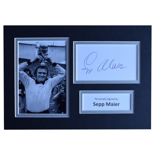Sepp Maier Signed Autograph A4 photo display Germany Football World Cup COA  Perfect Gift Memorabilia