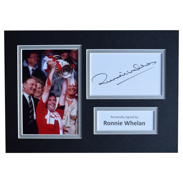 Ronnie Whelan Signed Autograph A4 photo display Liverpool Football AFTAL COA Perfect Gift Memorabilia