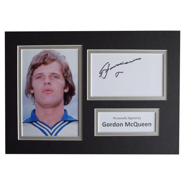 Gordon McQueen Signed Autograph A4 photo display Leeds United Football COA Perfect Gift Memorabilia	