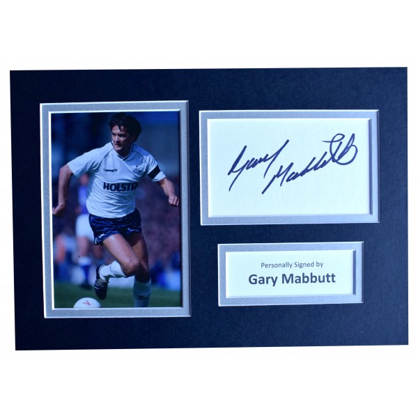 Gary Mabbutt Signed Autograph A4 photo display Tottenham Hotspur Football & COA Perfect Gift Memorabilia