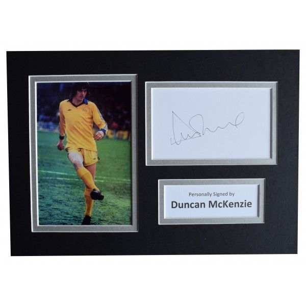 Duncan McKenzie Signed Autograph A4 photo display Everton Football & COA Perfect Gift Memorabilia		
