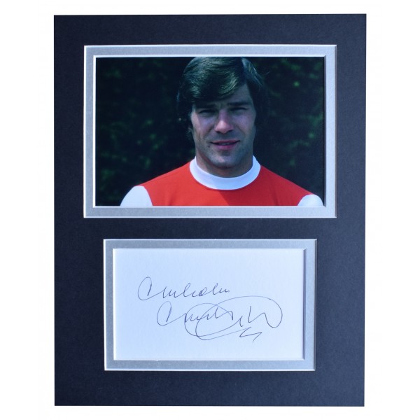 Malcolm Macdonald Signed Autograph 10x8 photo display Arsenal Football AFTAL COA Perfect Gift Memorabilia