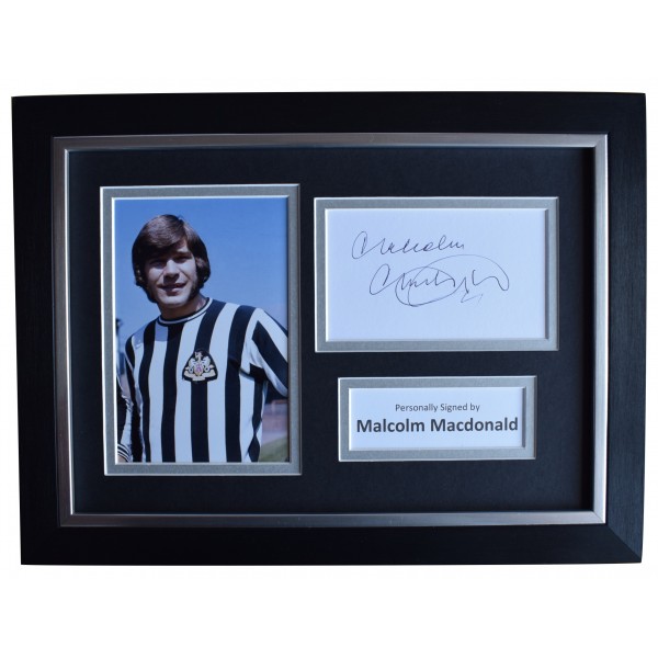 Malcolm Macdonald Signed A4 Framed Autograph Photo Newcastle Utd Football COA Perfect Gift Memorabilia