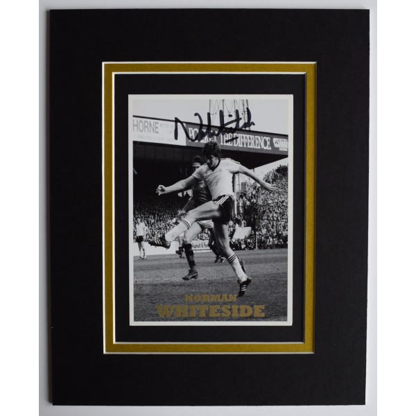 Norman Whiteside Signed Autograph 10x8 photo display Manchester United & COA Perfect Gift Memorabilia	