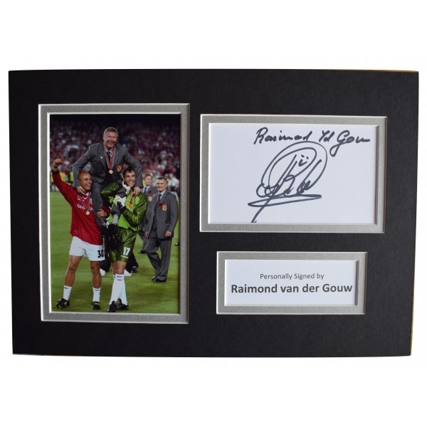 Raimond van der Gouw Signed Autograph A4 photo display Manchester United COA Perfect Gift Memorabilia