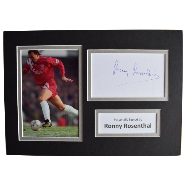 Ronny Rosenthal Signed Autograph A4 photo display Liverpool Football AFTAL COA Perfect Gift Memorabilia		